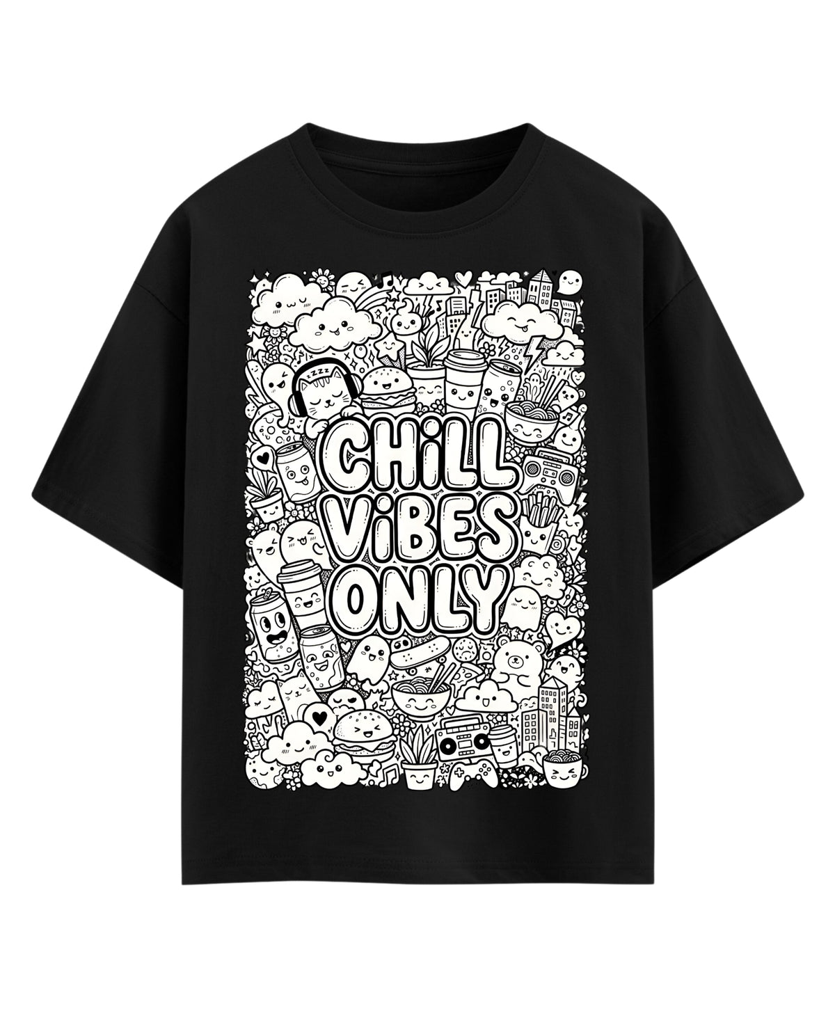Black Oversized T-shirt Front Design